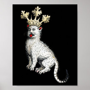 Póster Gato medieval Rey Antiguo Edad Media Alemania