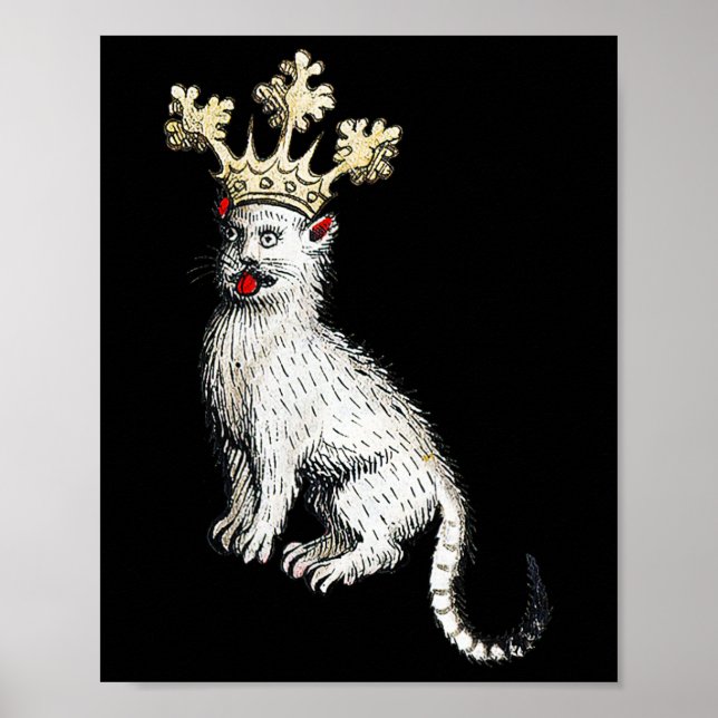 Póster Gato medieval Rey Antiguo Edad Media Alemania (Frente)