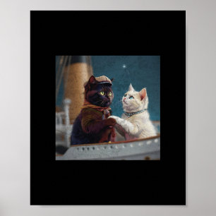 Póster Gato Meme Divertido Película Titanic Rms Barco De