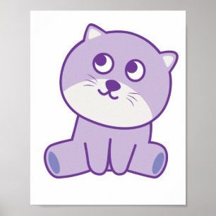 Póster gato mirando al cielo