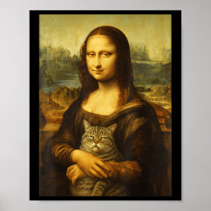 Póster Gato Mona Lisa para amantes de gatitos