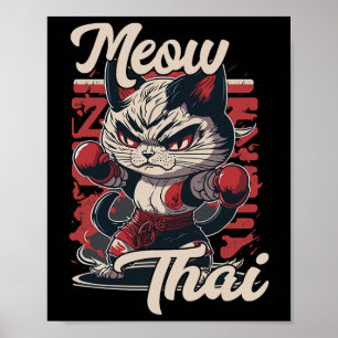 Póster Gato Muay Tailandés Muay Gato De Boxeo Para Hombre