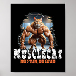 Póster Gato muscular - Poder para la construcción de cuer