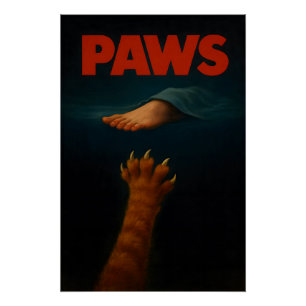 Póster Gato Naranja Adorable vs Pie Humano