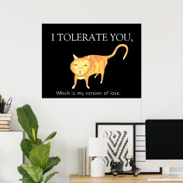 Póster Gato Naranja Apático Tolerante