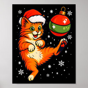 Póster Gato Naranja Divertido Humor Adorno De Navidad Fut