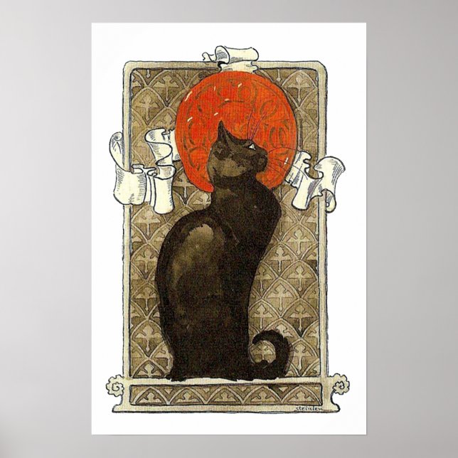 Póster Gato negro, Alexandre Steinlen (Frente)
