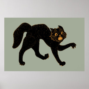 Póster Gato negro asustadizo 1920