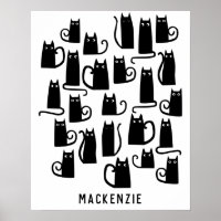 Gato Negro Bonito Personalizado