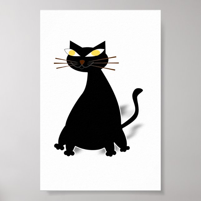 Póster Gato negro de grasa (Frente)