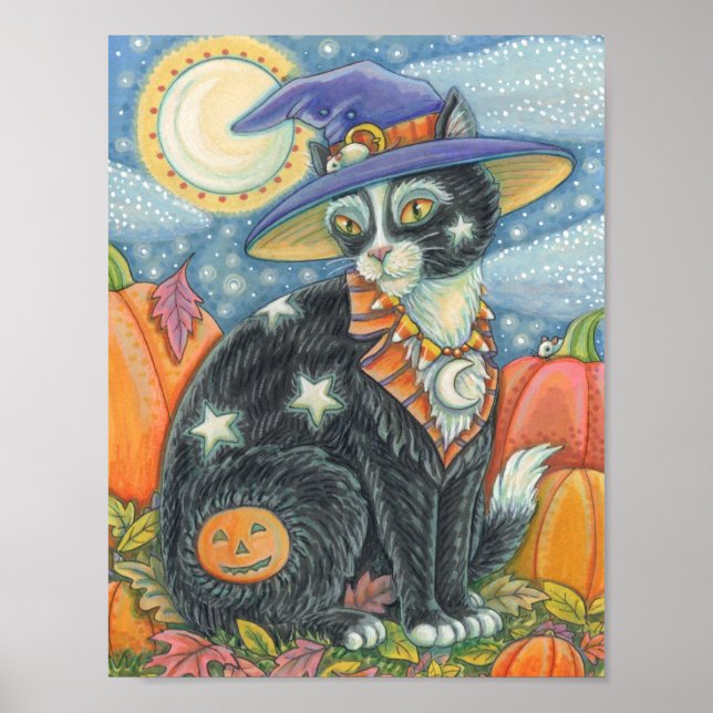 PÓSTER GATO NEGRO DE HOCUS POCUS, POSTER DE MOUSE HALLOWE (Frente)