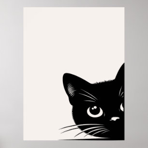 Póster Gato negro de peinado suave