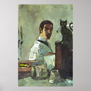 Póster Gato negro del cuarto francés