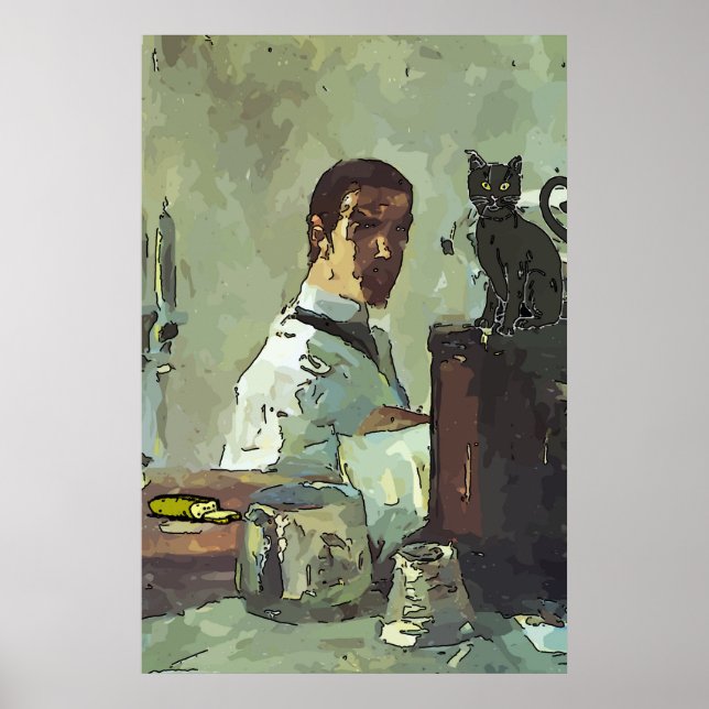 Póster Gato negro del cuarto francés (Frente)