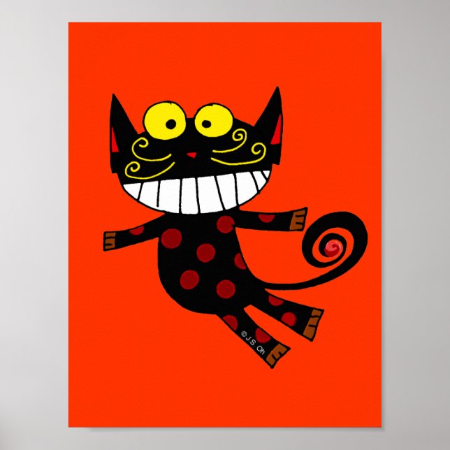 Póster Gato negro divertido (Frente)