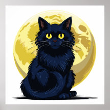 Gato negro enojado