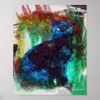 Póster Gato negro francés "Chat Noir" Resumen Poster de a