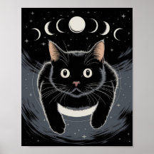 Gato negro gótico, gato negro de la hora bruja