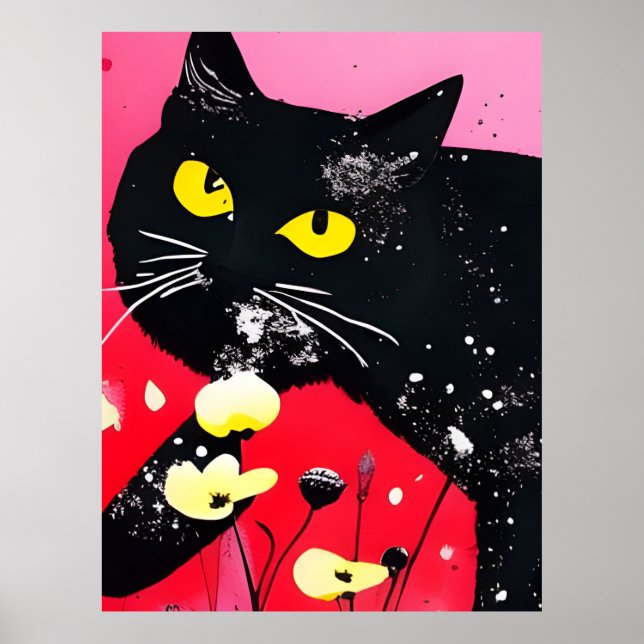 Póster Gato Negro Hermoso (Frente)