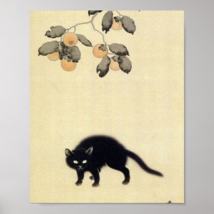 Póster Gato negro Hishida Shunso