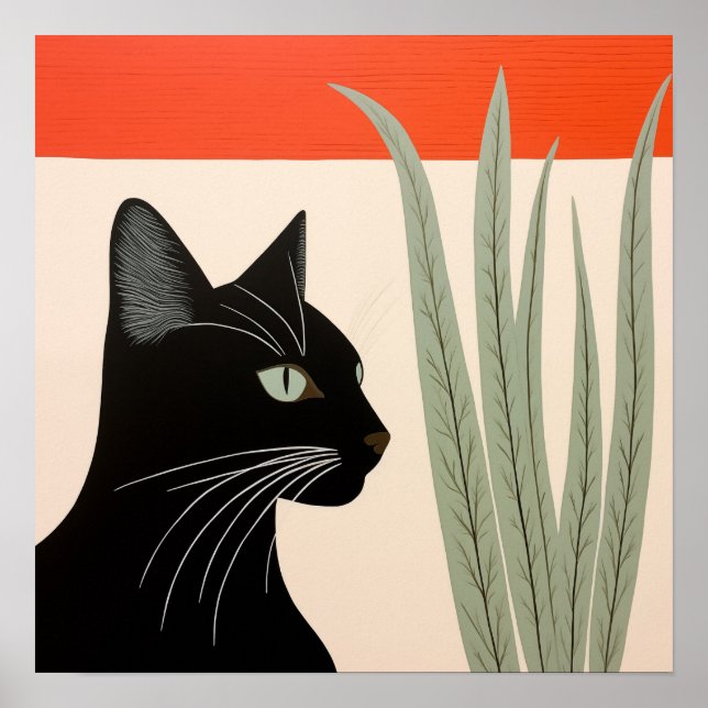 Póster Gato negro lindo (Frente)