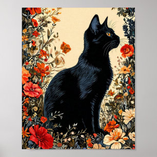 Póster Gato negro lindo