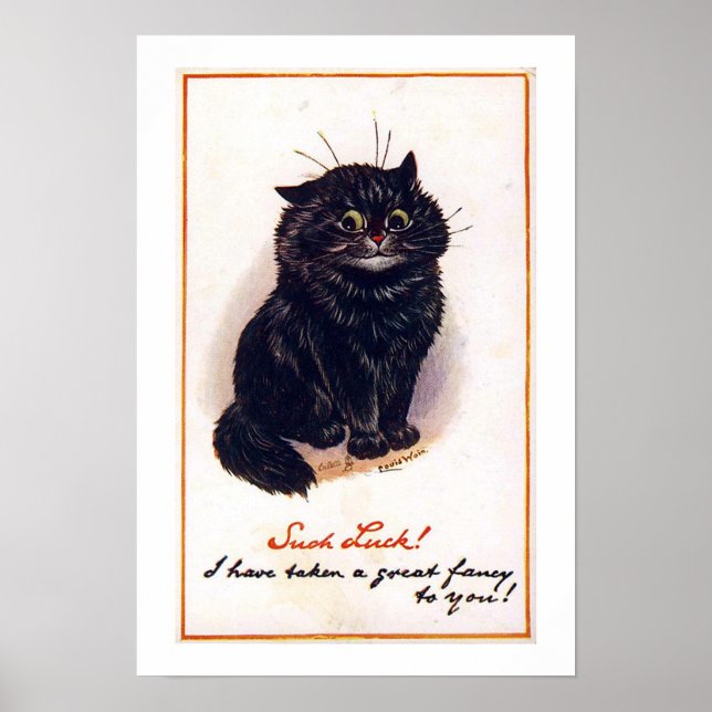 Póster Gato negro, Louis Wain (Frente)