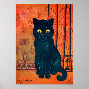 Póster Gato negro, Louis Wain