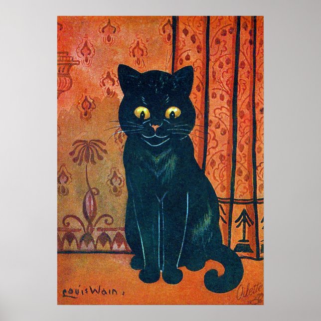 Póster Gato negro, Louis Wain (Frente)