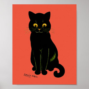 Póster Gato negro, Louis Wain