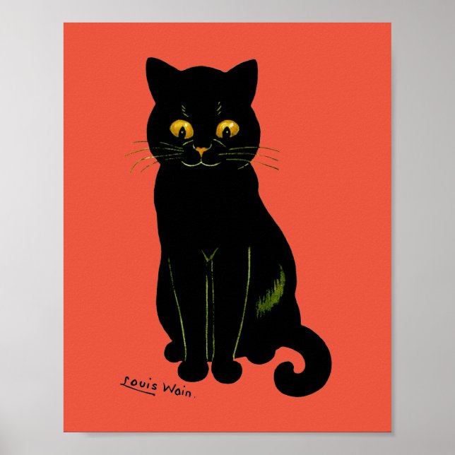 Póster Gato negro, Louis Wain (Frente)