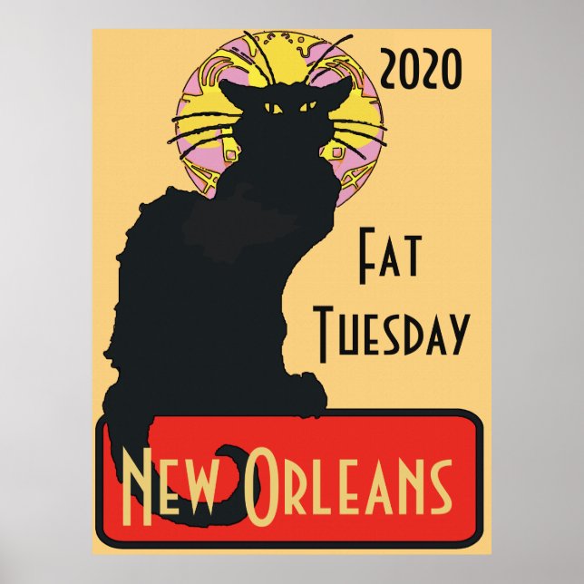 Póster Gato negro, Martes gordo, editar texto (Frente)