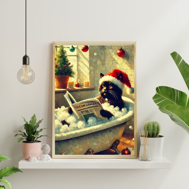 Póster Gato negro navidad en la bañera (Subido por el creador)