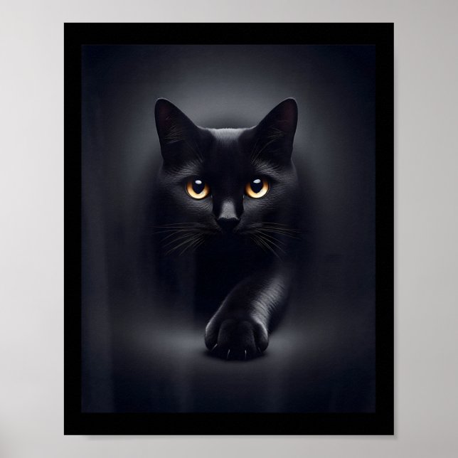 Póster Gato Negro Ojos Amarillos (Frente)