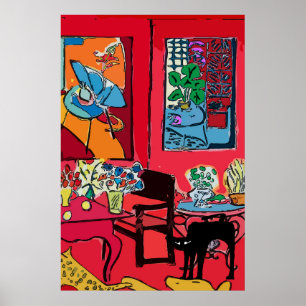 Póster Gato negro por tabla
