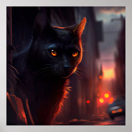 Póster Gato negro poster