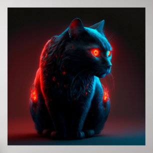 Póster Gato negro poster
