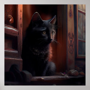 Póster Gato negro poster