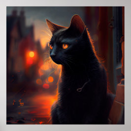 Póster Gato negro poster