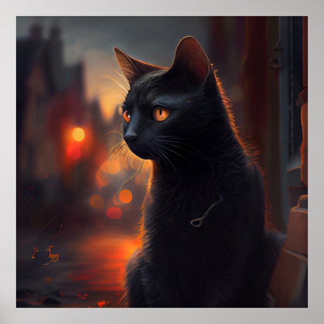 Póster Gato negro poster (Frente)