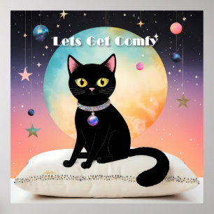 Póster Gato Negro - Vamos a estar cómodos
