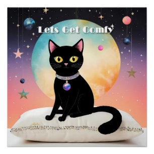 Póster Gato Negro - Vamos a estar cómodos