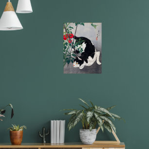 Póster Gato negro y planta de tomate Takahashi Hiroaki 19