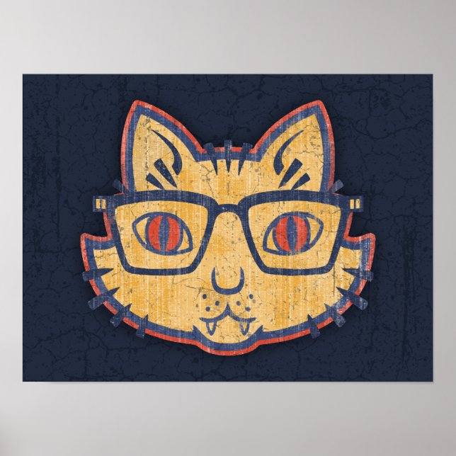 Póster Gato Nerd (Frente)