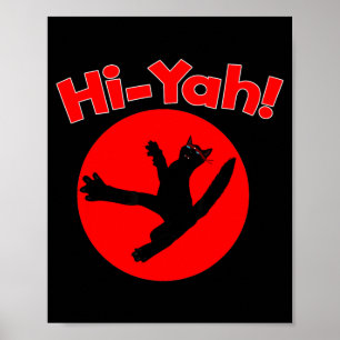 Póster Gato Ninja Karate Kiai Artes Marciales
