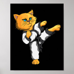 Póster Gato Ninja Karate Martial Arts Taekwondo propietar