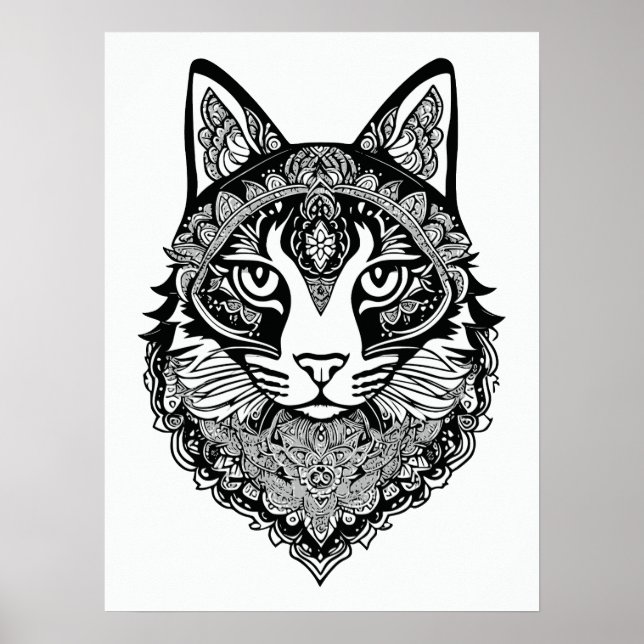 Póster Gato ornamental (Frente)