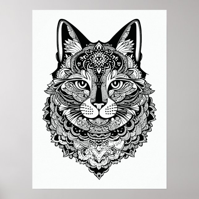 Póster Gato ornamental (Frente)