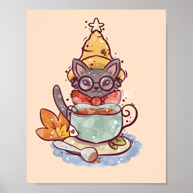 Póster Gato otoño (Frente)