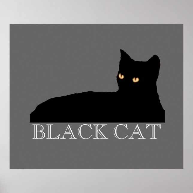 Póster gato para pared, dibujo (Frente)